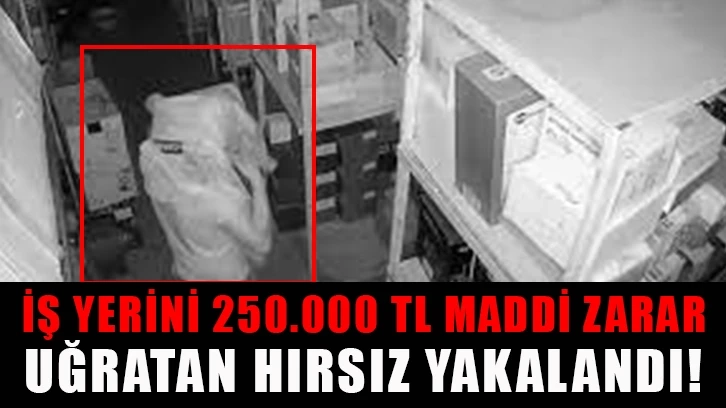 İş yerini 250.000 TL maddi zarar uğratan hırsız yakalandı!