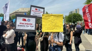 Gaziantep’te şiddete karşı öğretmenler basın açıklaması yaptı